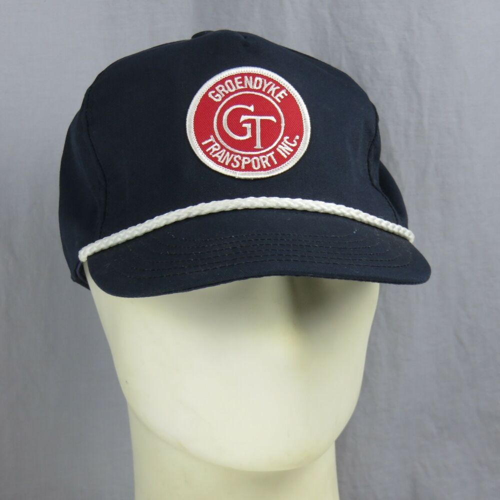 Vtg Groendyke Transport Inc. Embroidered Patch Snapback Trucker Hat Cap USA Made